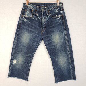 Vintage Levis 501 Jeans Japanese Selvedge Big E Cropped Distressed size W31*